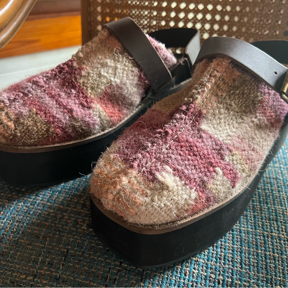Free People Multicolor Platform Mules